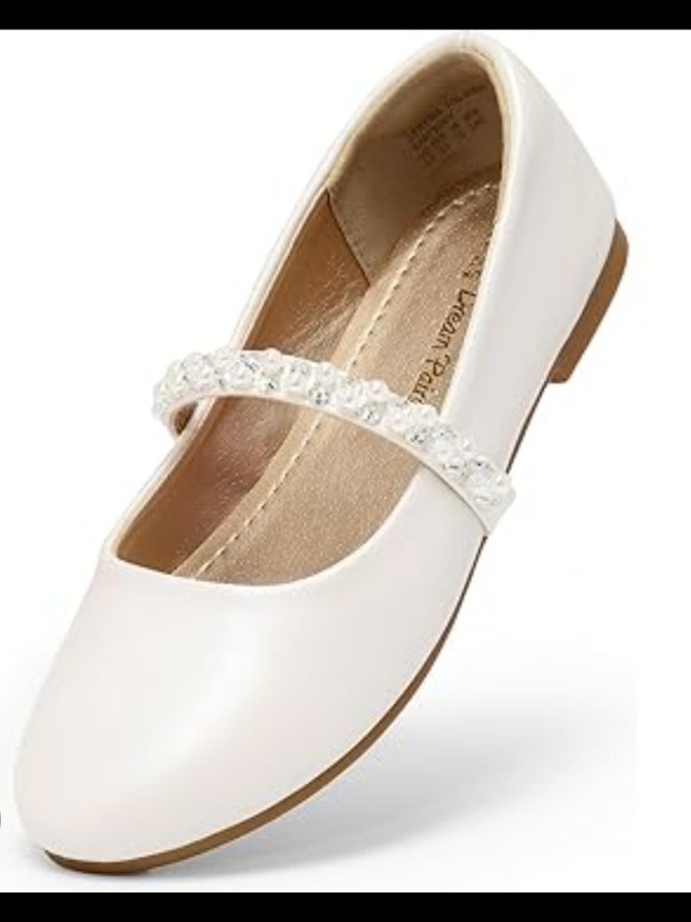 Kids' Brooke Ballet Flats Cat & Jack White Sz 5 Slip-On Arch Support,Memory Foam